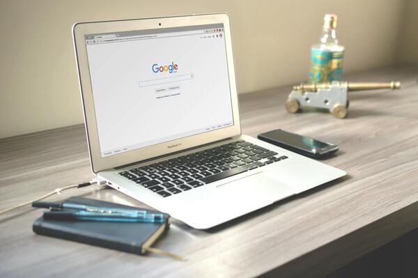 Laptop on desk