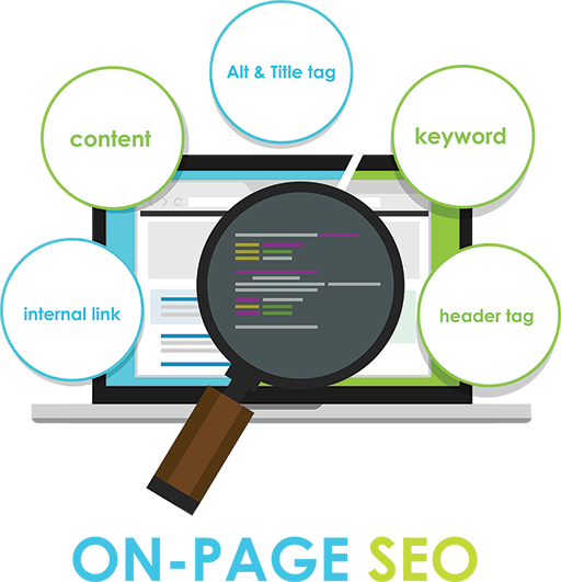 Concept drawing of on-page SEO elements