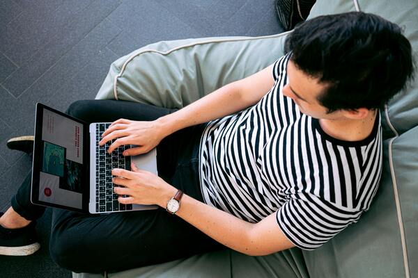 Man working on a laptop